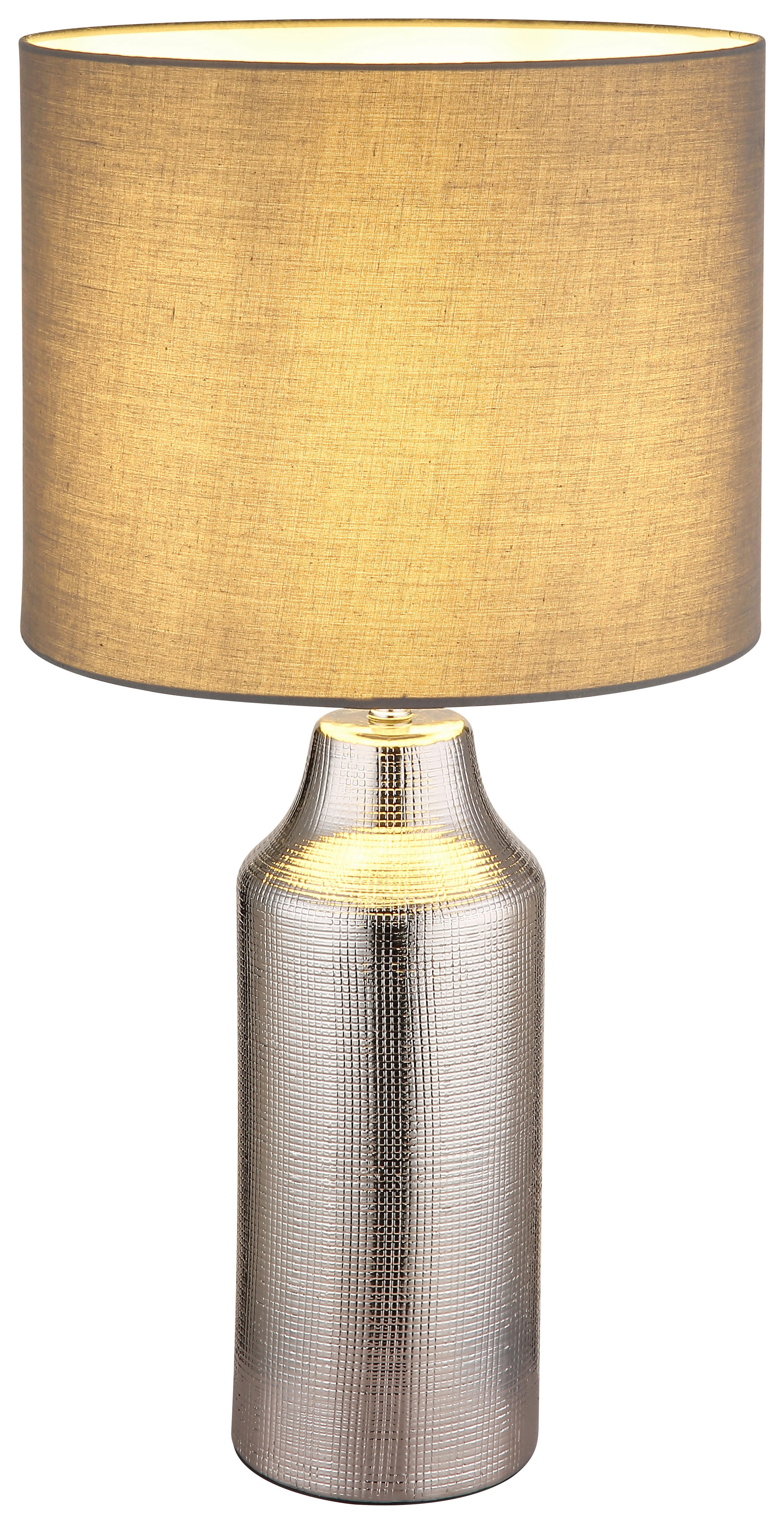 GLOBO Tischleuchte ELDEN 21736S grau silber Keramik H/D: ca. 61x30,5 cm E27 1 Brennstellen ELDEN - silber/grau (30,50/61,00cm) - GLOBO