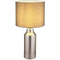 GLOBO Tischleuchte ELDEN 21736S grau silber Keramik H/D: ca. 61x30,5 cm E27 1 Brennstellen ELDEN - silber/grau (30,50/61,00cm) - GLOBO