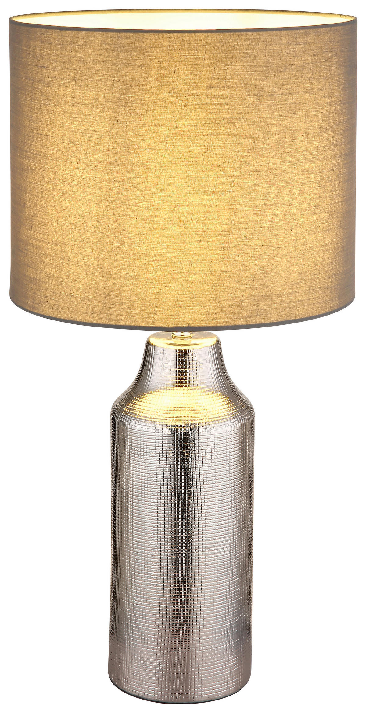 GLOBO Tischleuchte ELDEN 21736S grau silber Keramik H/D: ca. 61x30,5 cm E27 1 Brennstellen ELDEN - silber/grau (30,50/61,00cm) - GLOBO