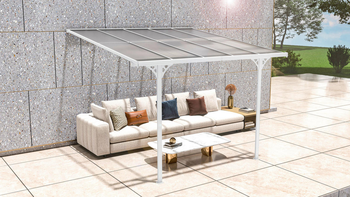 Westmann Terrassenüberdachung Bruce weiß Aluminium B/H/L: ca. 313x270x300 cm Bruce - weiß (300,00/313,00/270,00cm) - Westmann