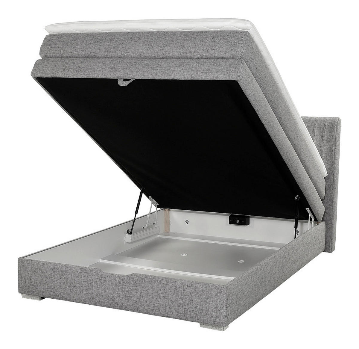 Boxspringbett  grau Liegefläche B/L: ca. 140x200 cm Amira_Boxspringbett - grau (154,00/105,00/217,00cm)
