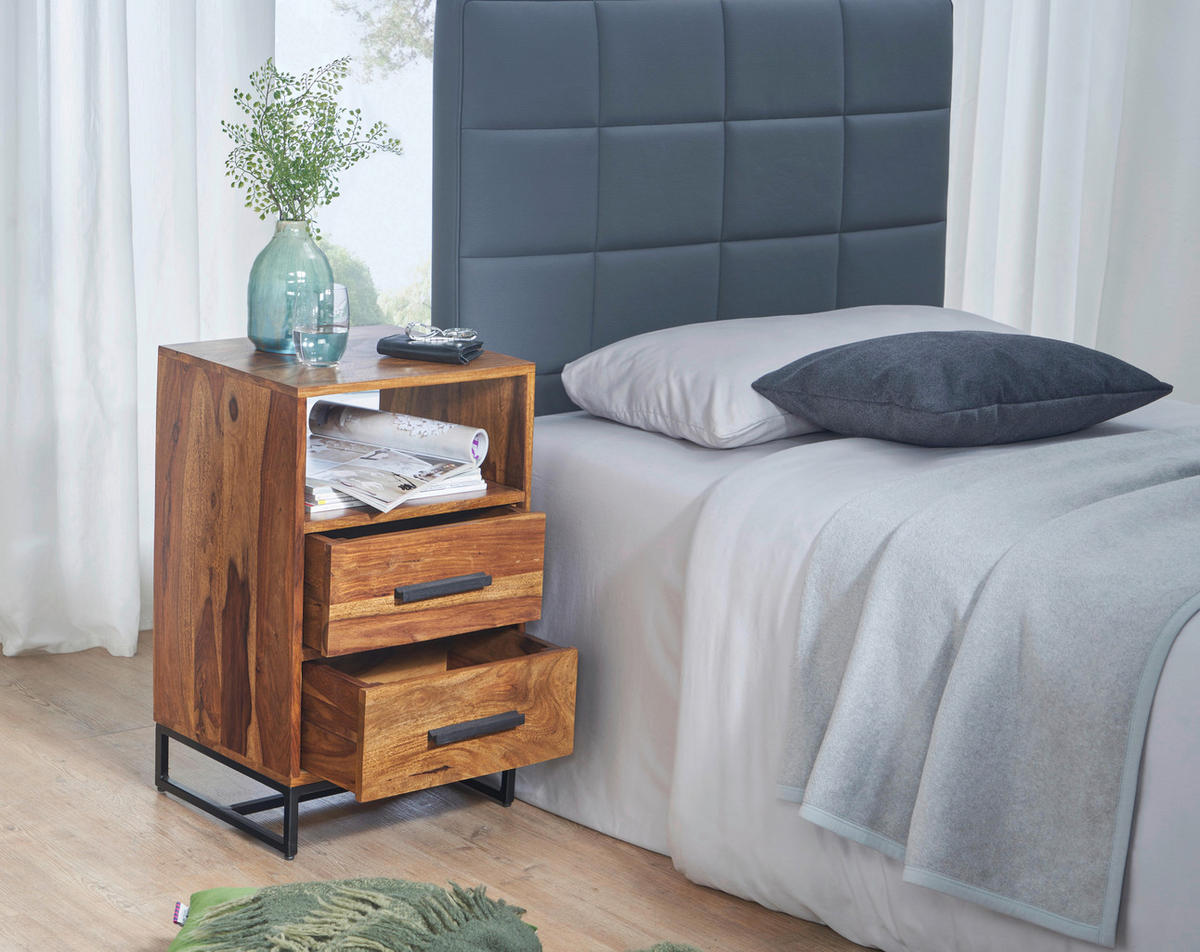Nachtkonsole  B/H/T: ca. 40x66x35 cm Nachttisch - schwarz (40,00/66,00/35,00cm) - Wohnling
