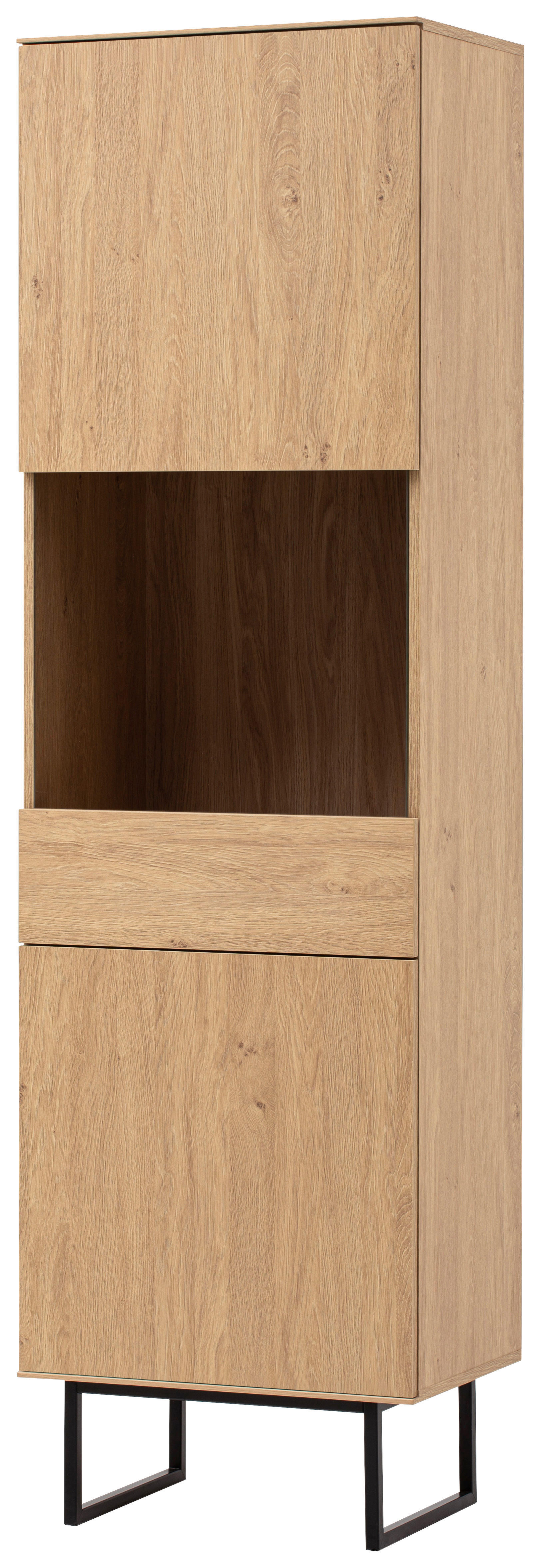 Vitrine Kalmar Oak Stone Nachbildung B/H/T: ca. 58x200x40 cm Kalmar - Oak (58,00/200,00/40,00cm)
