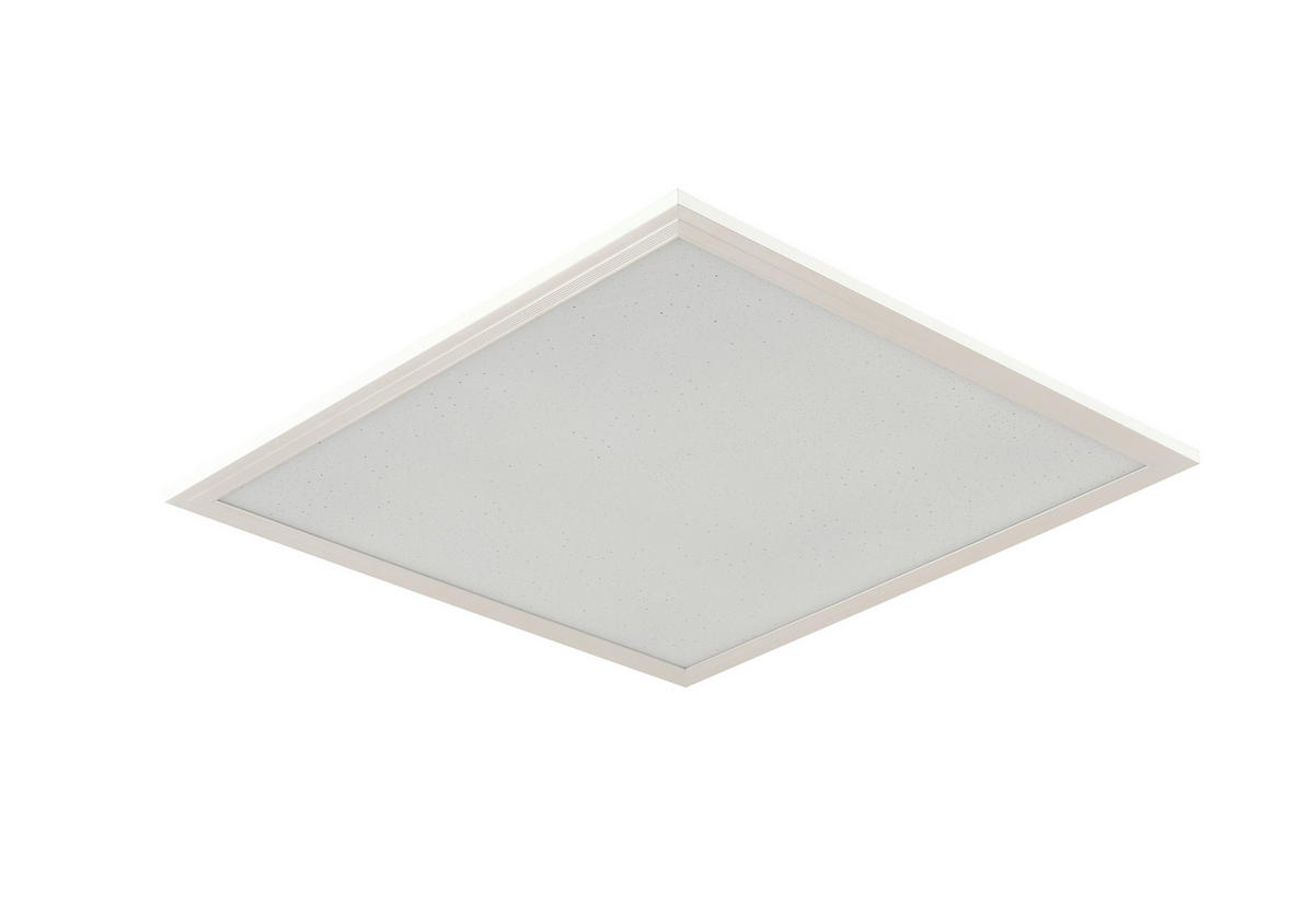 Deckenleuchte weiß Metall Kunststoff B/H/L: ca. 39,5x6,5x39,5 cm LED-Panel_Starry_Plan - weiß (39,50/39,50/6,50cm)