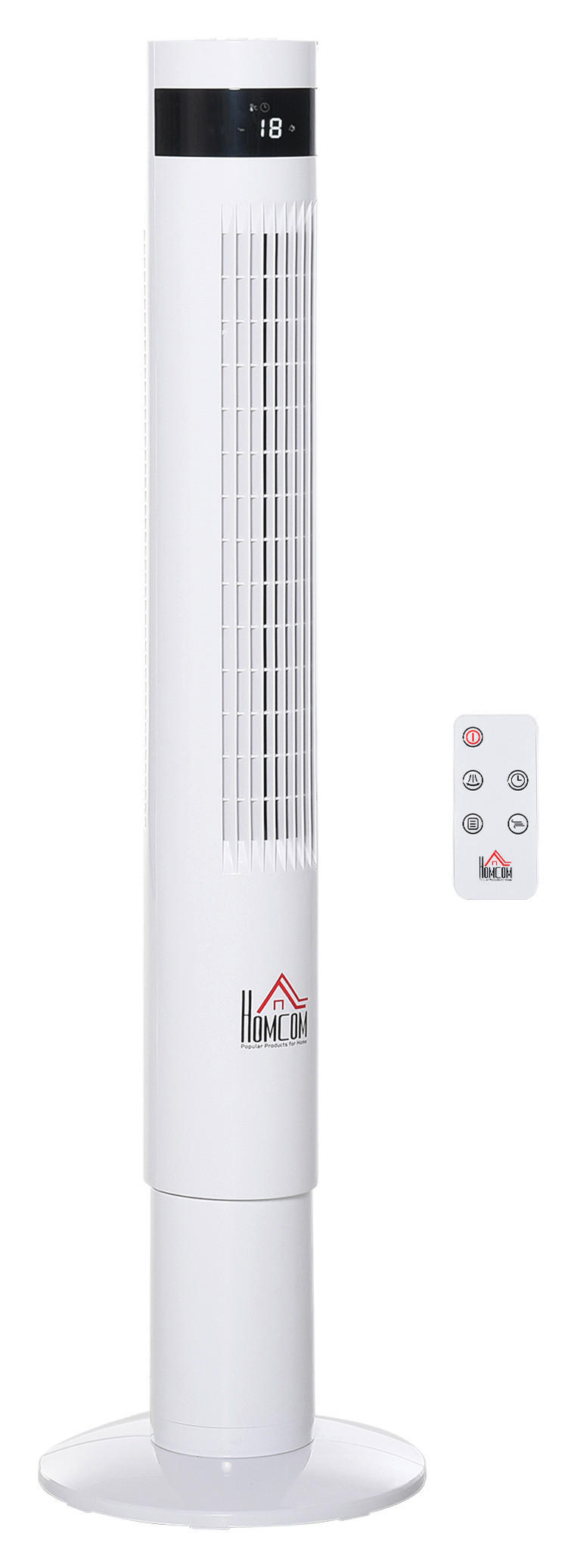 HOMCOM Ventilator weiß Edelstahl Polyethylen Polypropylen B/H/L: ca. 30x30x110 cm Turmventilator - weiß (110,00/30,00/30,00cm) - HOMCOM