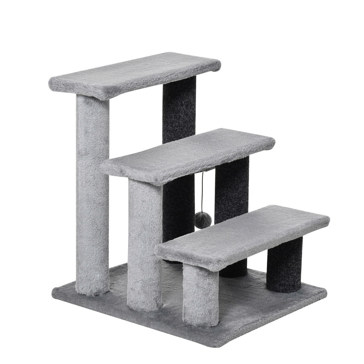 PawHut Haustiertreppe grau Polyester B/H/L: ca. 40x48x45 cm Haustiertreppe - grau (45,00/40,00/48,00cm) - PawHut