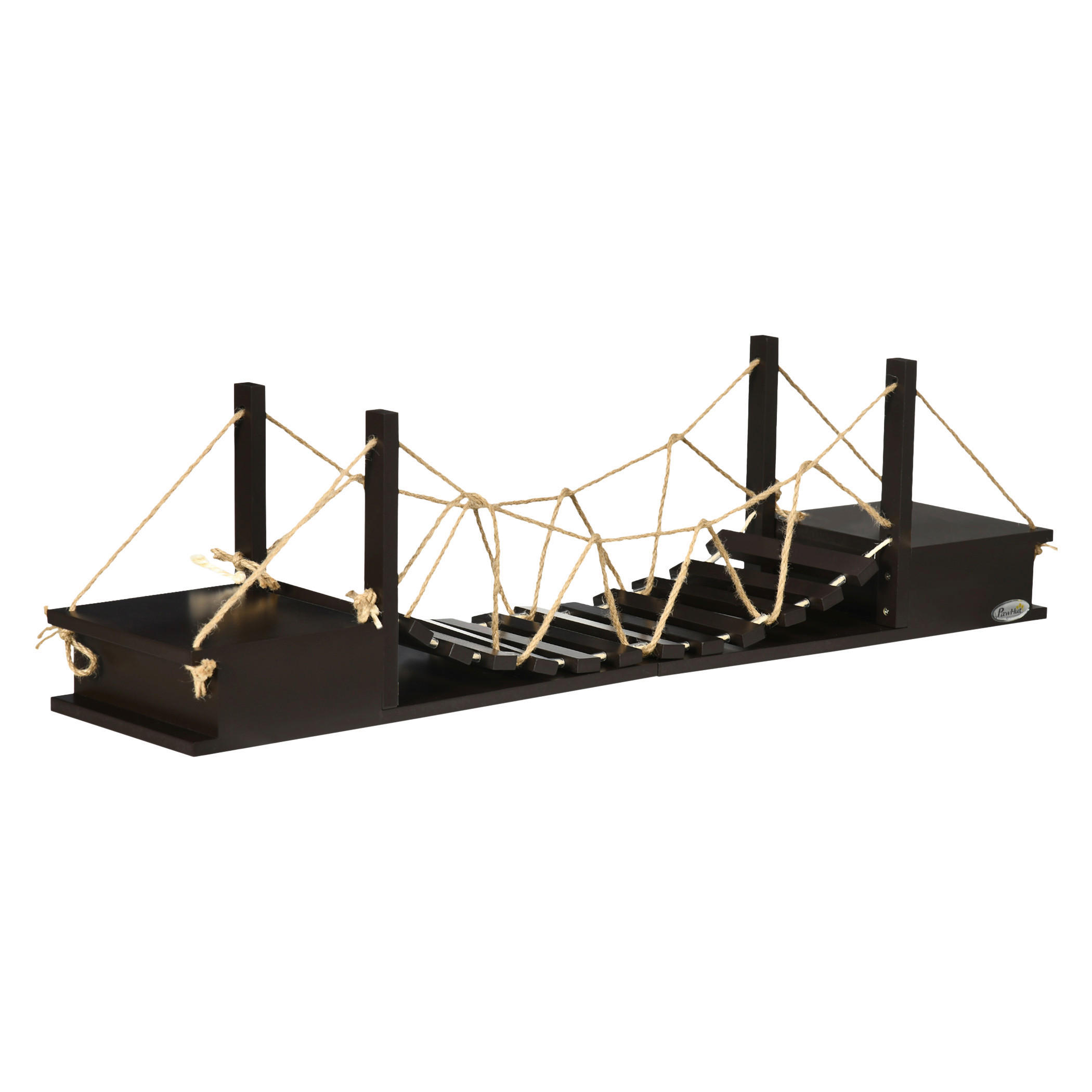 PawHut Katzen-Zubehör braun Edelstahl B/H/L: ca. 20x96x25,5 cm Katzenregal - braun (25,50/20,00/96,00cm) - PawHut