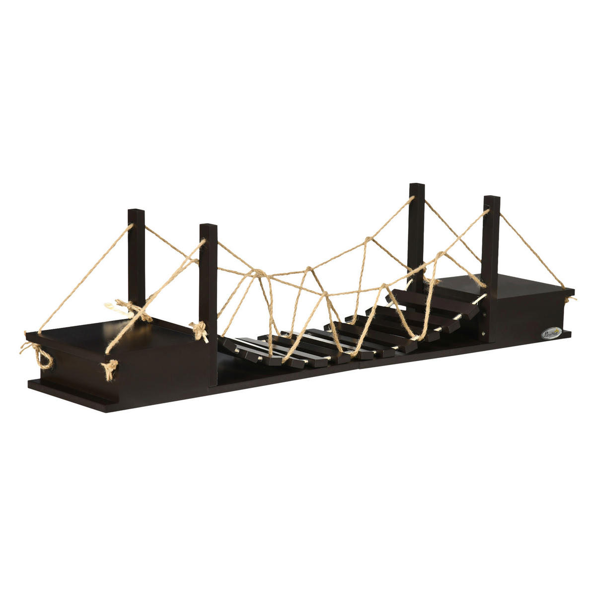PawHut Katzen-Zubehör braun Edelstahl B/H/L: ca. 20x96x25,5 cm Katzenregal - braun (25,50/20,00/96,00cm) - PawHut
