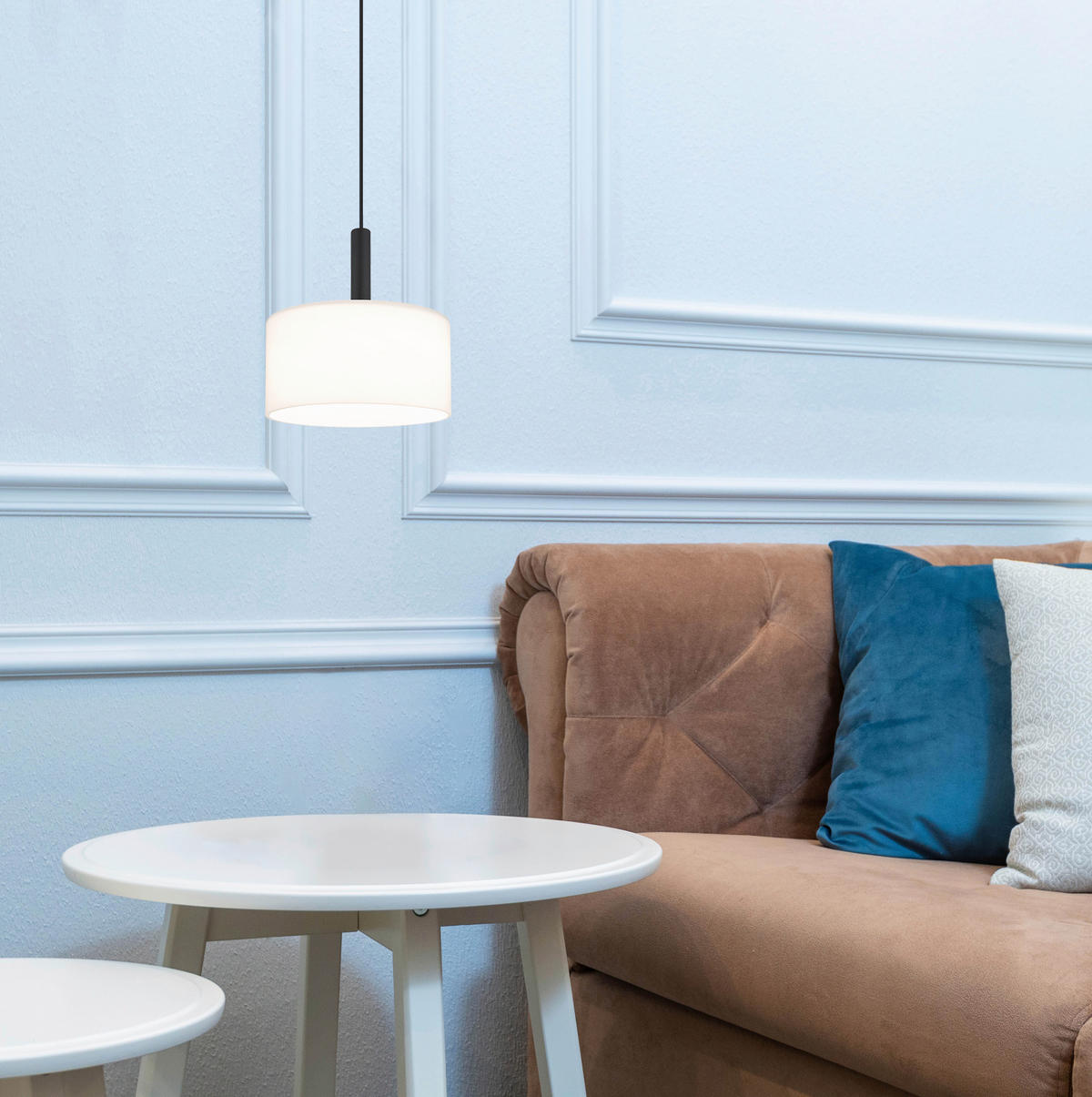 GLOBO Pendelleuchte TRENTON - Opal/mattschwarz (20,00/150,00cm) - GLOBO