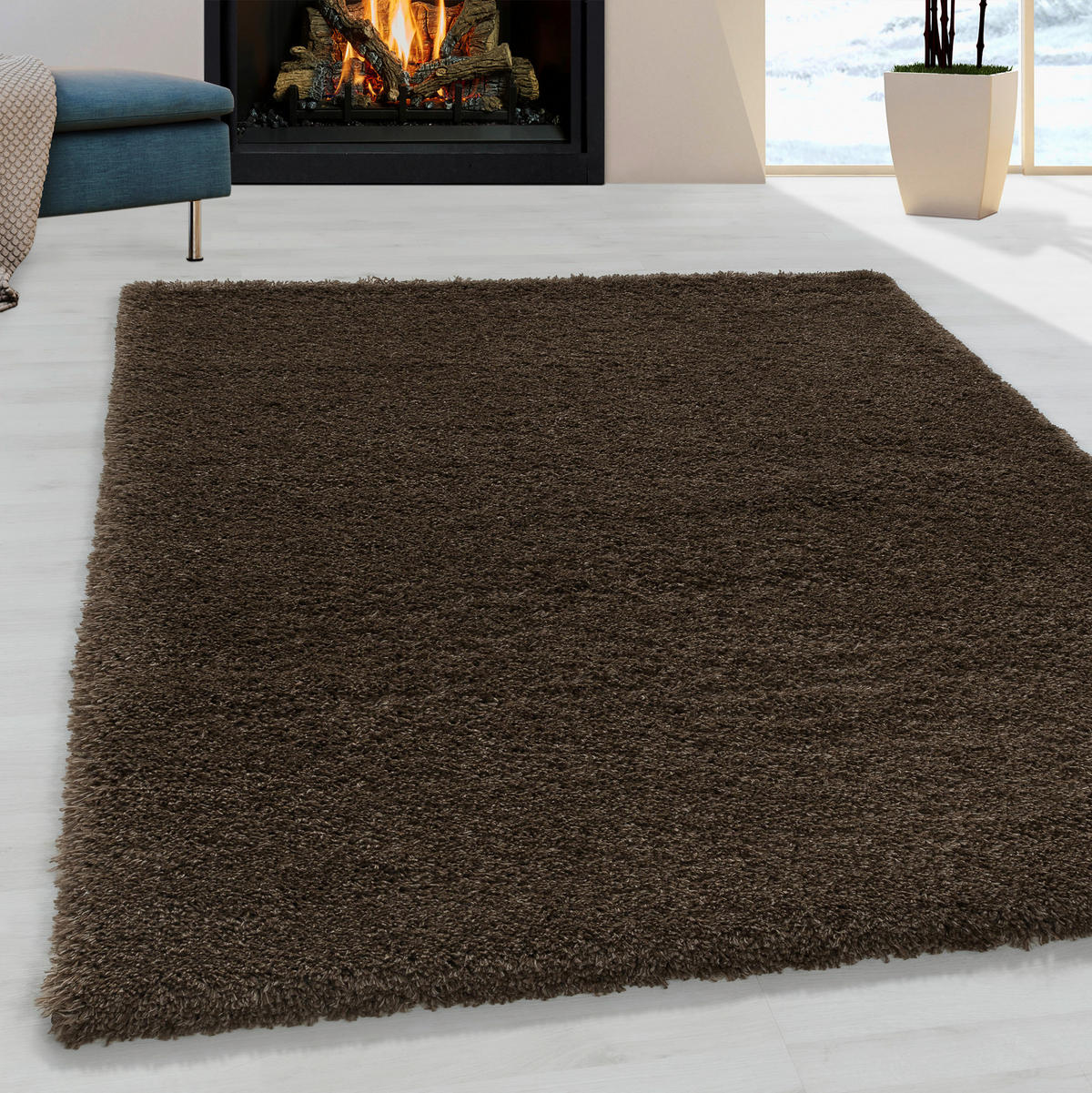 Ayyildiz Teppich FLUFFY braun B/L: ca. 60x110 cm FLUFFY - braun (60,00/110,00cm) - Ayyildiz