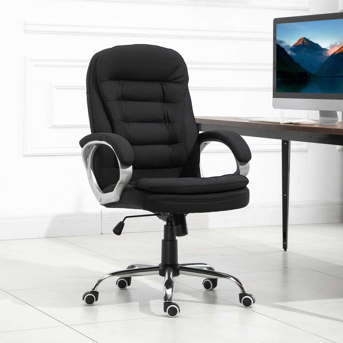 Drehstuhl 921-170BK schwarz 921-170BK - schwarz (75,00/64,00cm) - Vinsetto