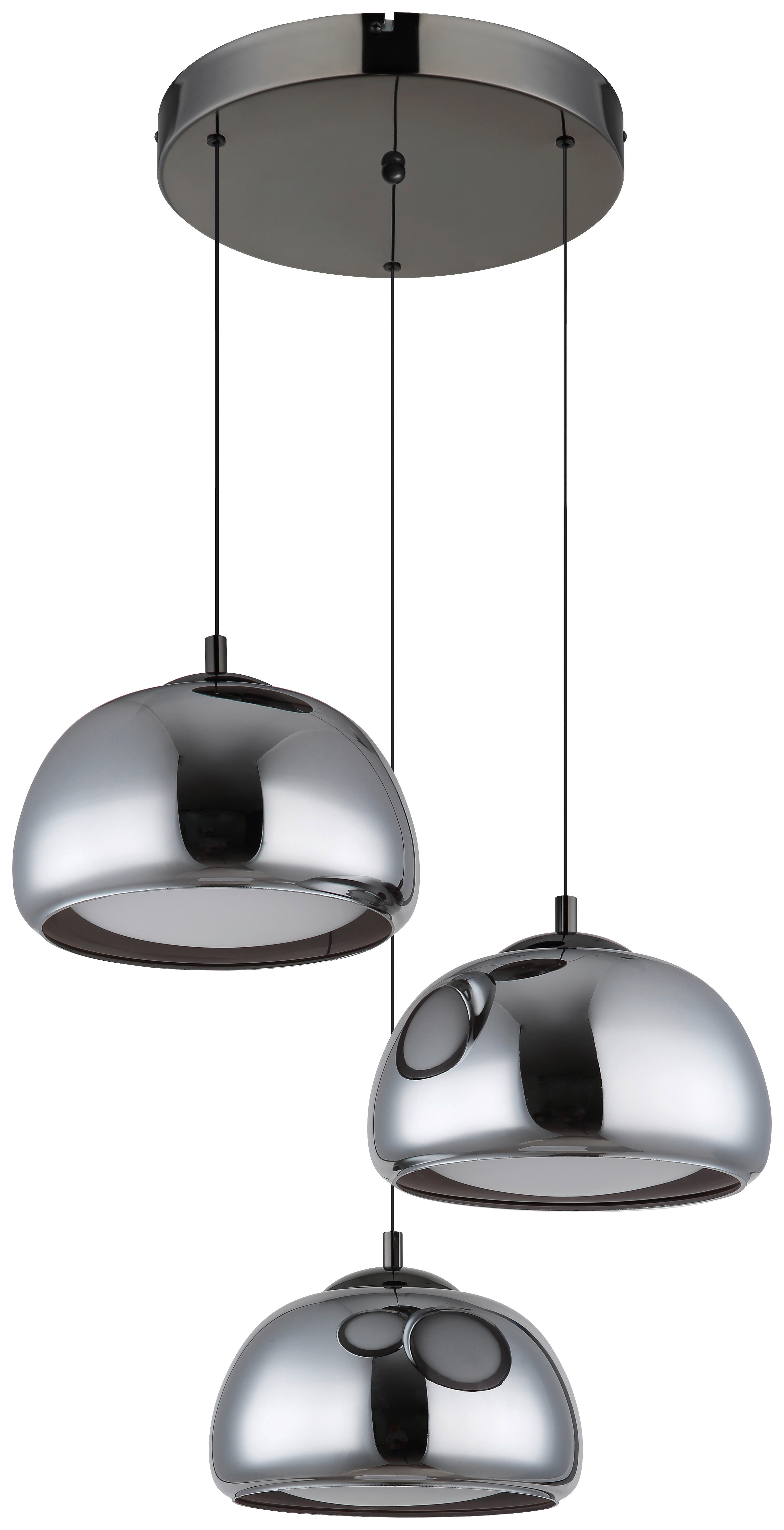 GLOBO Hängeleuchte Chrom schwarz Glas Metall B/H/L: ca. 53x25,5x57 cm Hängeleuchte-Avila - schwarz/Chrom (57,00/53,00/25,50cm) - GLOBO