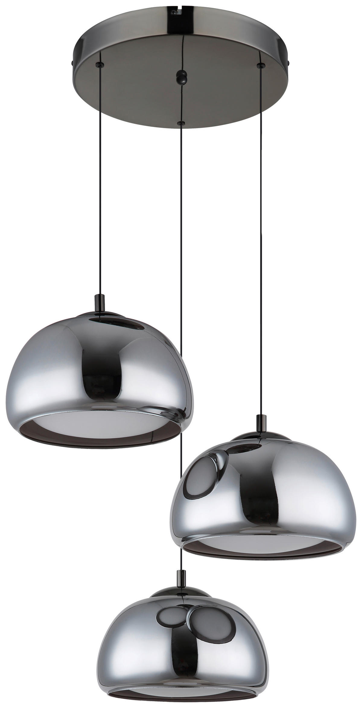 GLOBO Hängeleuchte Chrom schwarz Glas Metall B/H/L: ca. 53x25,5x57 cm Hängeleuchte-Avila - schwarz/Chrom (57,00/53,00/25,50cm) - GLOBO