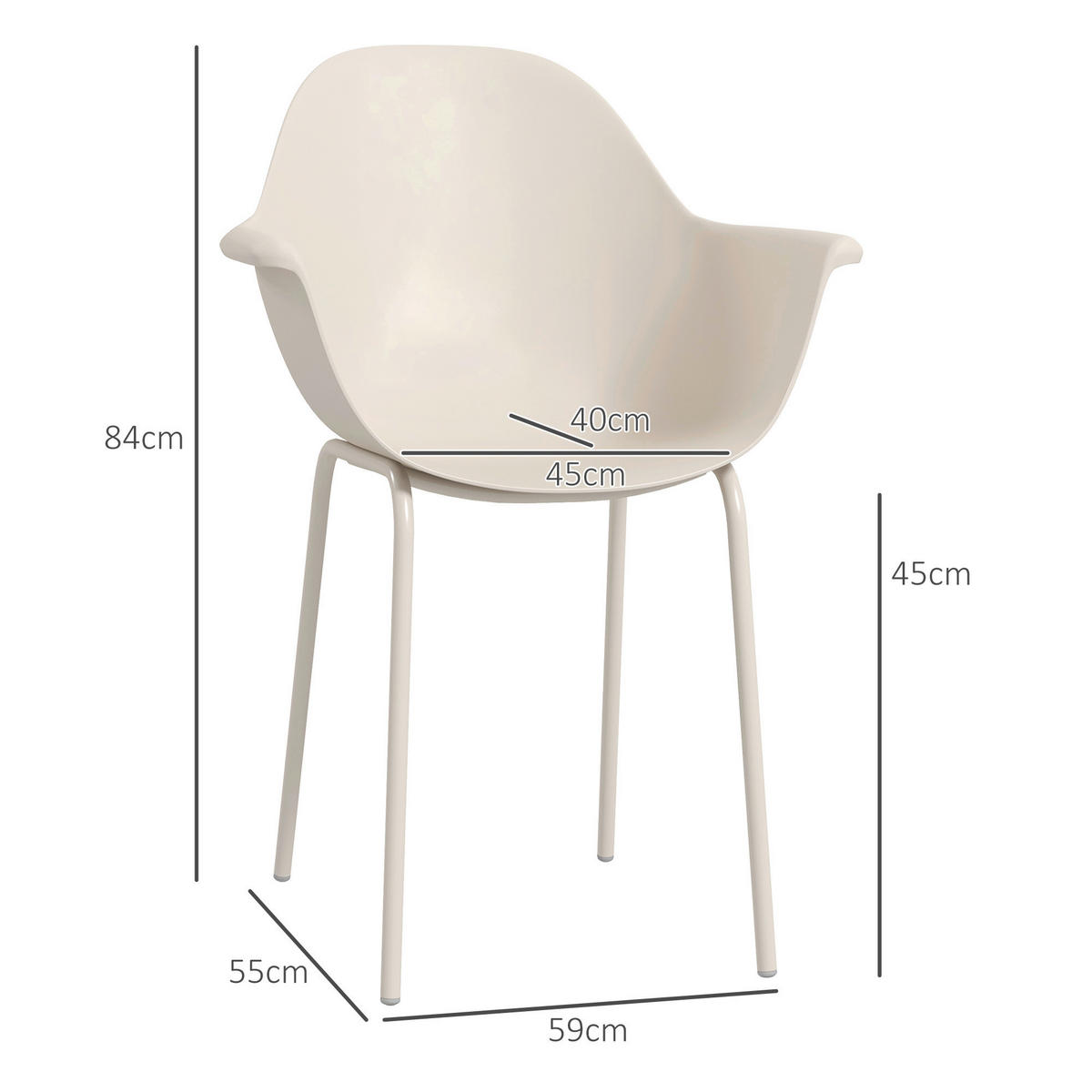 Outsunny Bistro-Set grau Stahl B/H/L: ca. 55x84x59 cm Bistro-Set - grau (59,00/55,00/84,00cm) - Outsunny