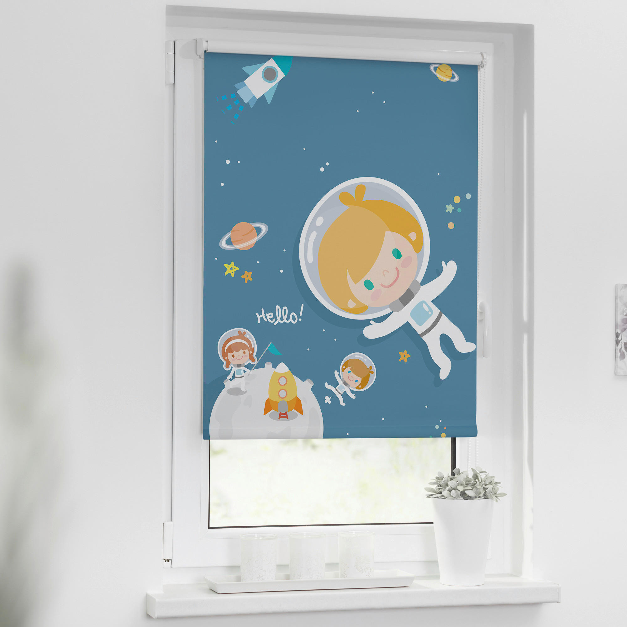 Verdunkelungsrollo Astronaut blau B/L: ca. 60x150 cm günstig online kaufen