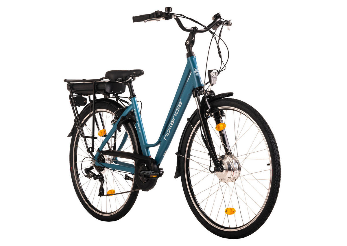 Hollandia City E-Bike Optima Basic KS189E 28 Zoll Rahmenhöhe 44 cm 7 Gänge türkis türkis ca. 250 W ca. 36 V ca. 28 Zoll Optima Basic - türkis - Hollandia