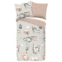 Bettwäsche Catlife grau Baumwolle B/L: ca. 135x200 cm Catlife - grau (135,00/200,00cm) - Good Morning