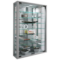 Vitrine Vitrosa silber Holzwerkstoff Glas B/H/T: ca. 59x91x18 cm Vitrosa - silber (59,00/91,00/18,00cm) - VCM Möbel