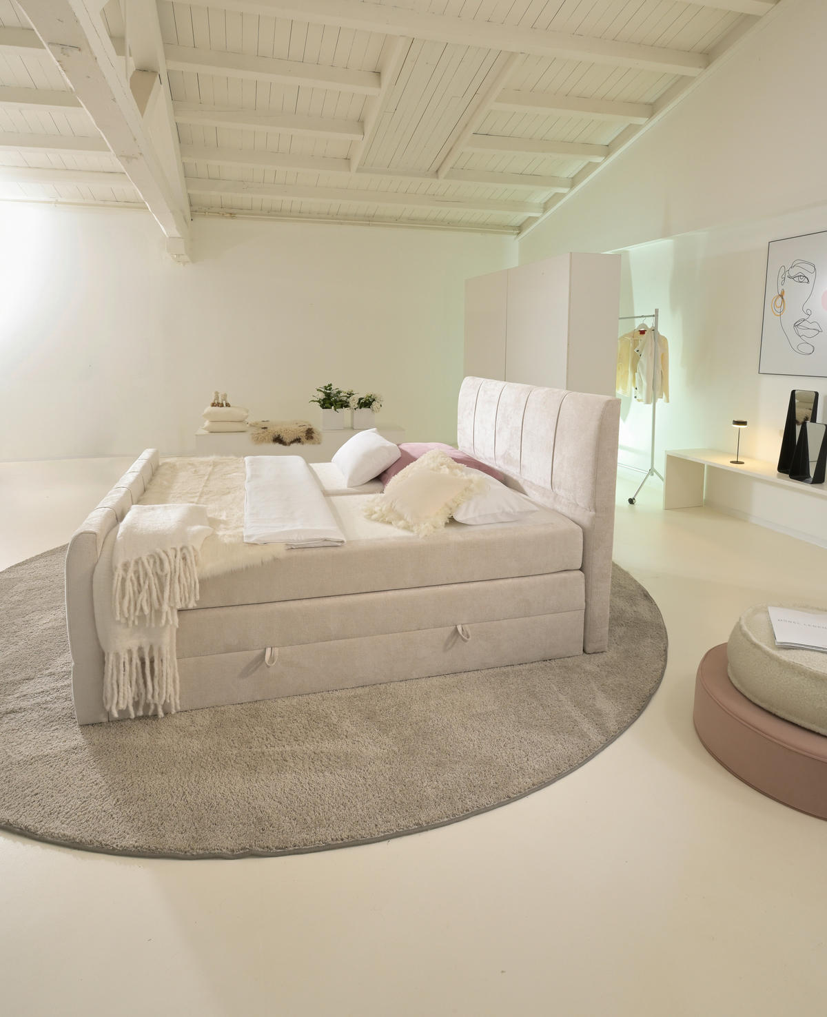 Boxspringbett Harmony creme Liegefläche B/L: ca. 180x200 cm Harmony - creme (184,00/120,00/224,00cm)