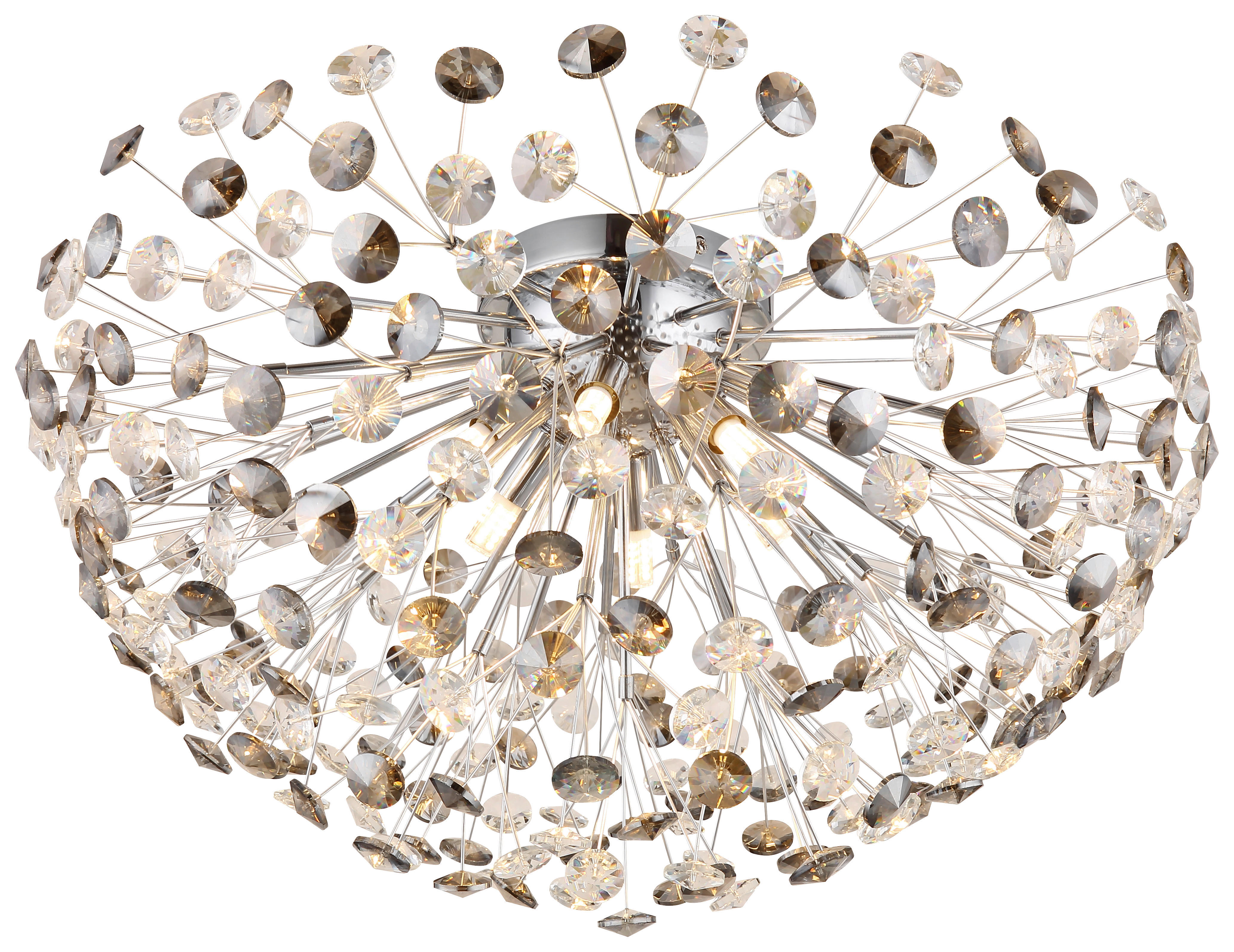 GLOBO LED-Deckenleuchte gold klar Metall H/D: ca. 25x45 cm 4 Brennstellen KATRINA - gold/klar (45,00/25,00cm) - GLOBO