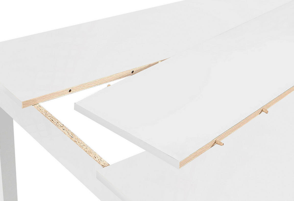 Tisch NORI weiß schwarz B/H/T: ca. 140x75x80 cm NORI - weiß/schwarz (140,00/75,00/80,00cm) - byLIVING