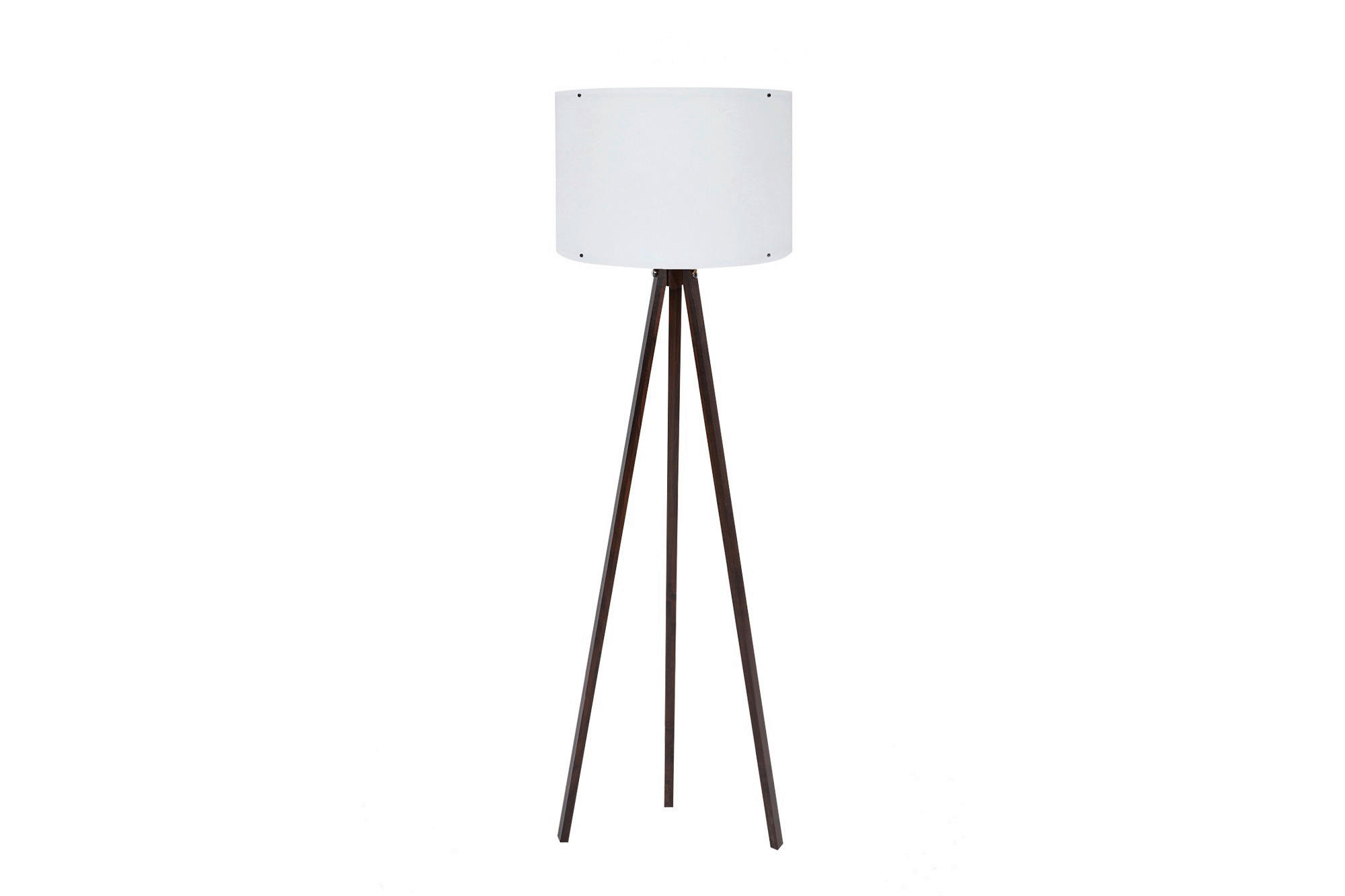 Opviq Stehleuchte weiß nussbaum MDF Polypropylen B/H/L: ca. 38x145x38 cm E27 1 Brennstellen Stehleuchte_128 - weiß/nussbaum (38,00/38,00/145,00cm) - Opviq