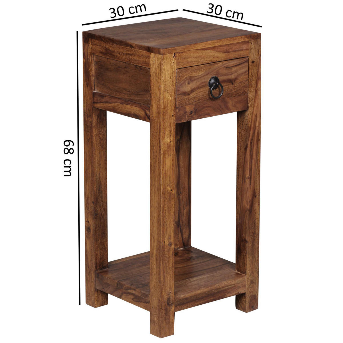 Telefontisch natur Echtholz B/H/T: ca. 30x68x30 cm Telefontisch - natur (30,00/68,00/30,00cm) - Wohnling