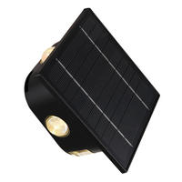 LED-Solarleuchte schwarz Kunststoff B/H: ca. 13,1x13,1 cm SOLAR - schwarz (13,10/13,10cm) - GLOBO