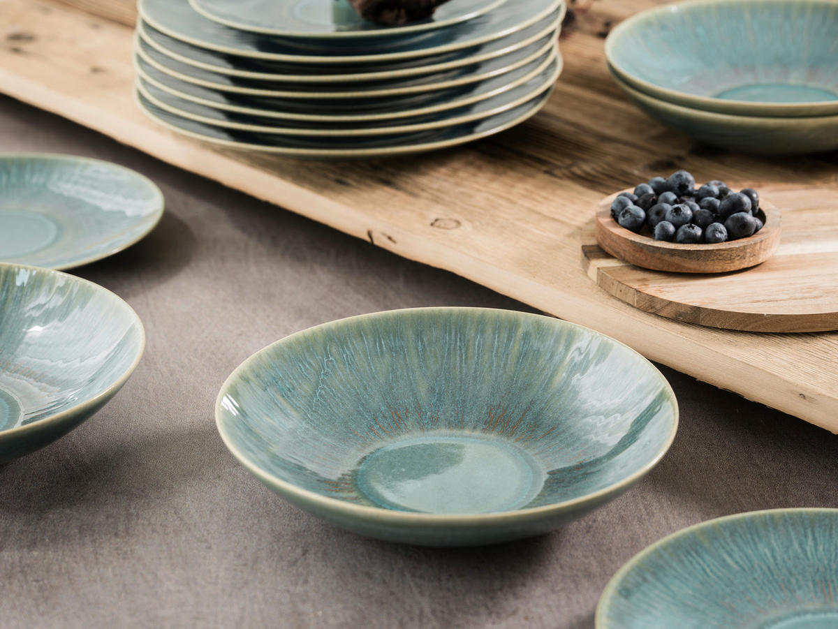 CreaTable Tafelservice Sea Breeze grün Steinzeug 18 tlg. Sea Breeze - grün - CreaTable