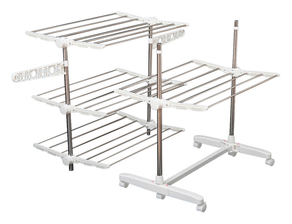HOMCOM Wäscheständer silber Wäscheständer_mobil - silber (142,00/55,00/172,00cm) - HOMCOM