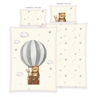 Bettwäsche Renforce Bettwäsche Ballonfahrt - braun/creme (100,00/135,00cm) - babybest