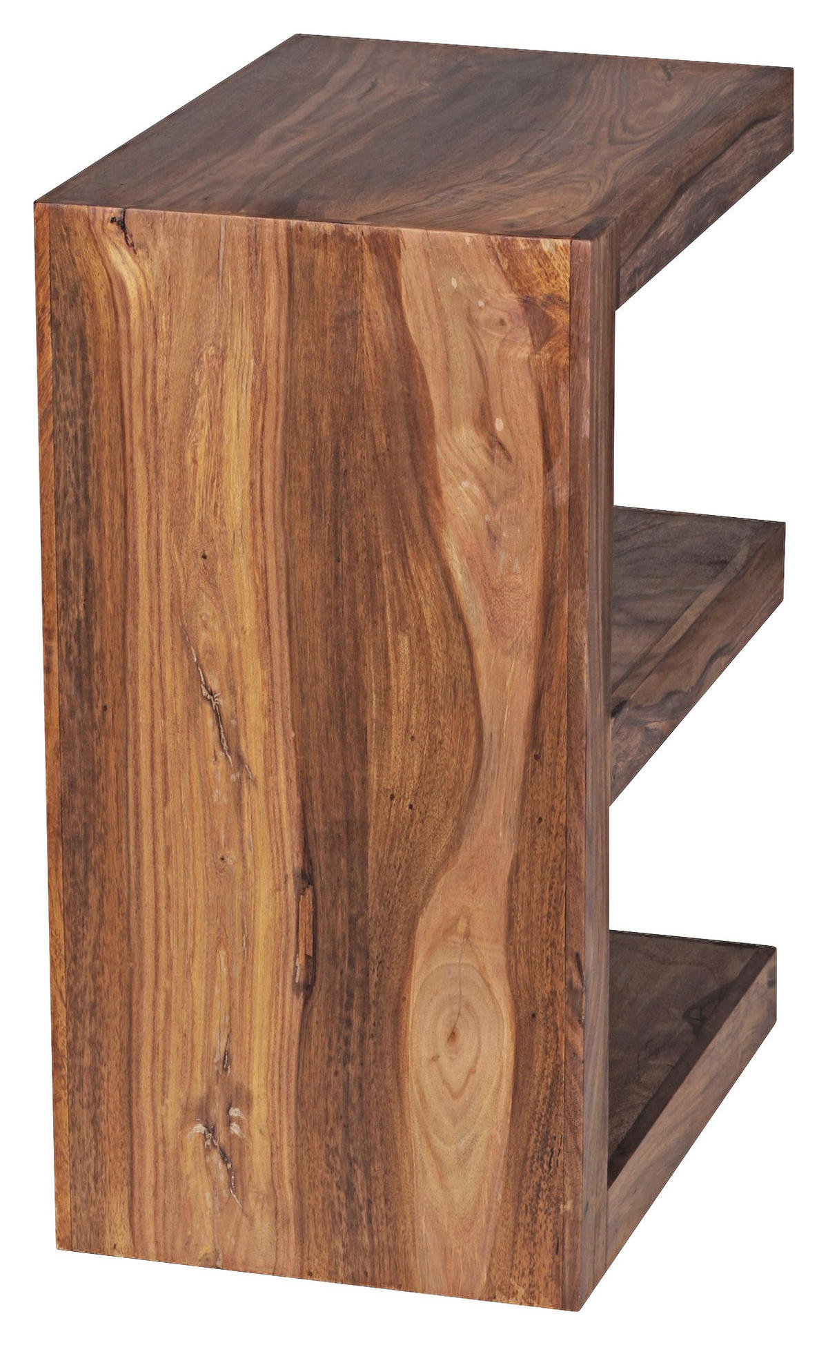 Beistelltisch natur Echtholz B/H/T: ca. 45x60x30 cm Beistelltisch Cube E - natur (45,00/60,00/30,00cm) - Wohnling