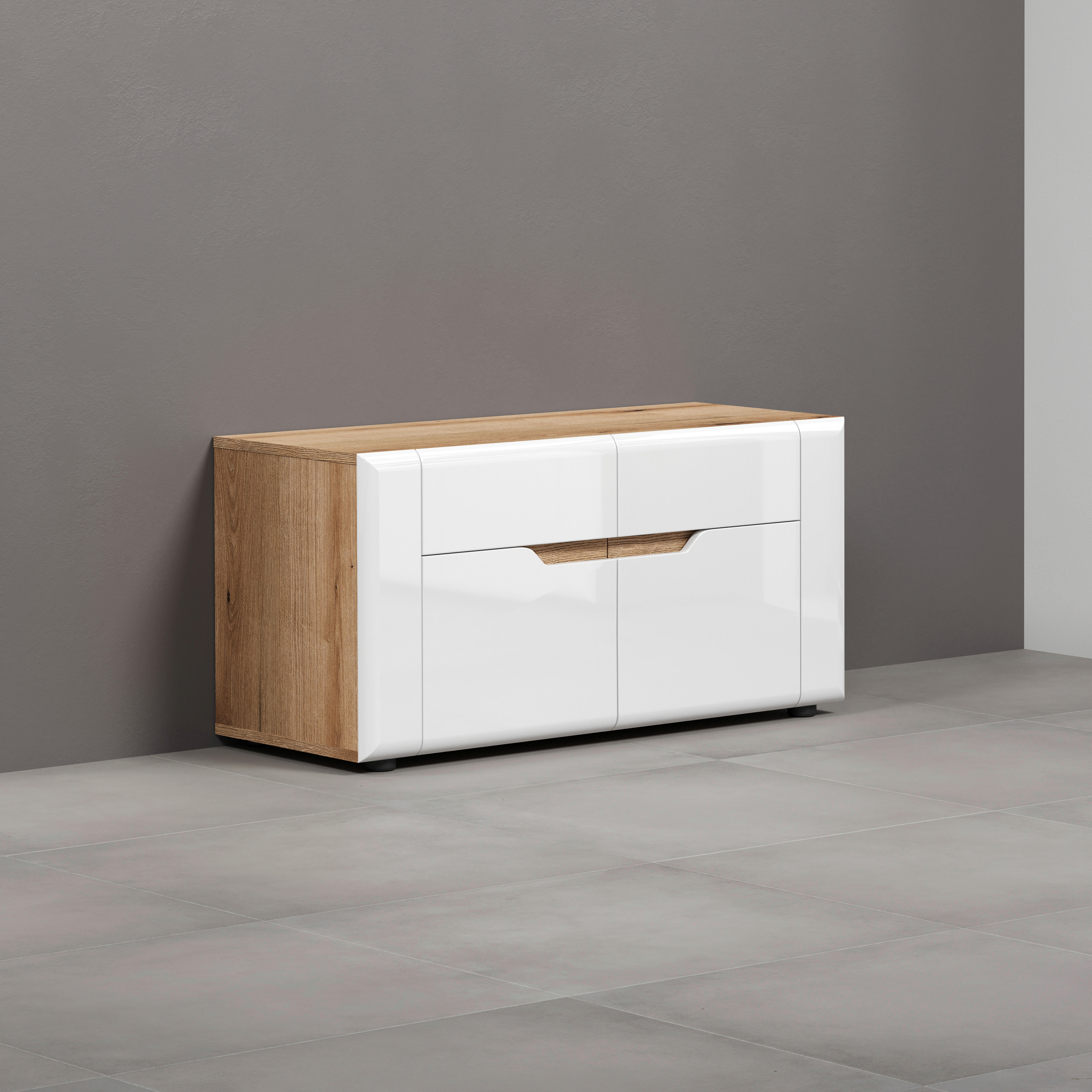 Sitzbank Marlon Eiche Evoke Coast Nachbildung weiß Hochglanz B/H/T: ca. 91x44x38 cm Marlon - Eiche/weiß (91,00/44,00/38,00cm)