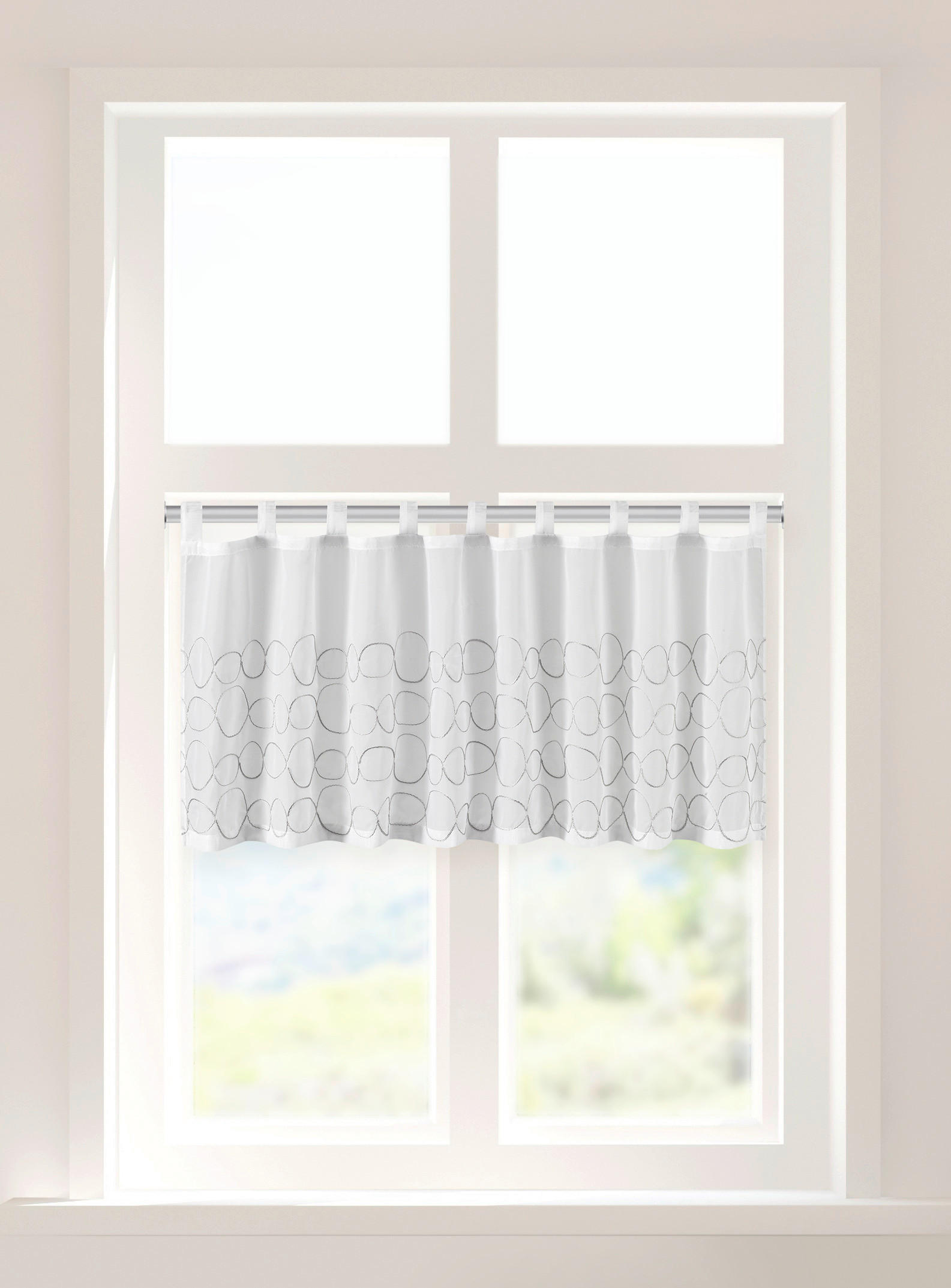 Scheibengardine Lucy weiß B/L: ca. 150x50 cm Lucy - weiß/silber (150,00/50,00cm)