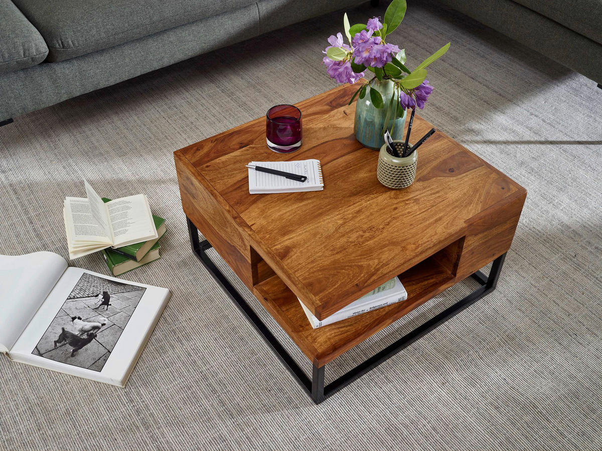 Couchtisch braun B/H/T: ca. 60x35x60 cm Couchtisch - braun (60,00/35,00/60,00cm) - Wohnling