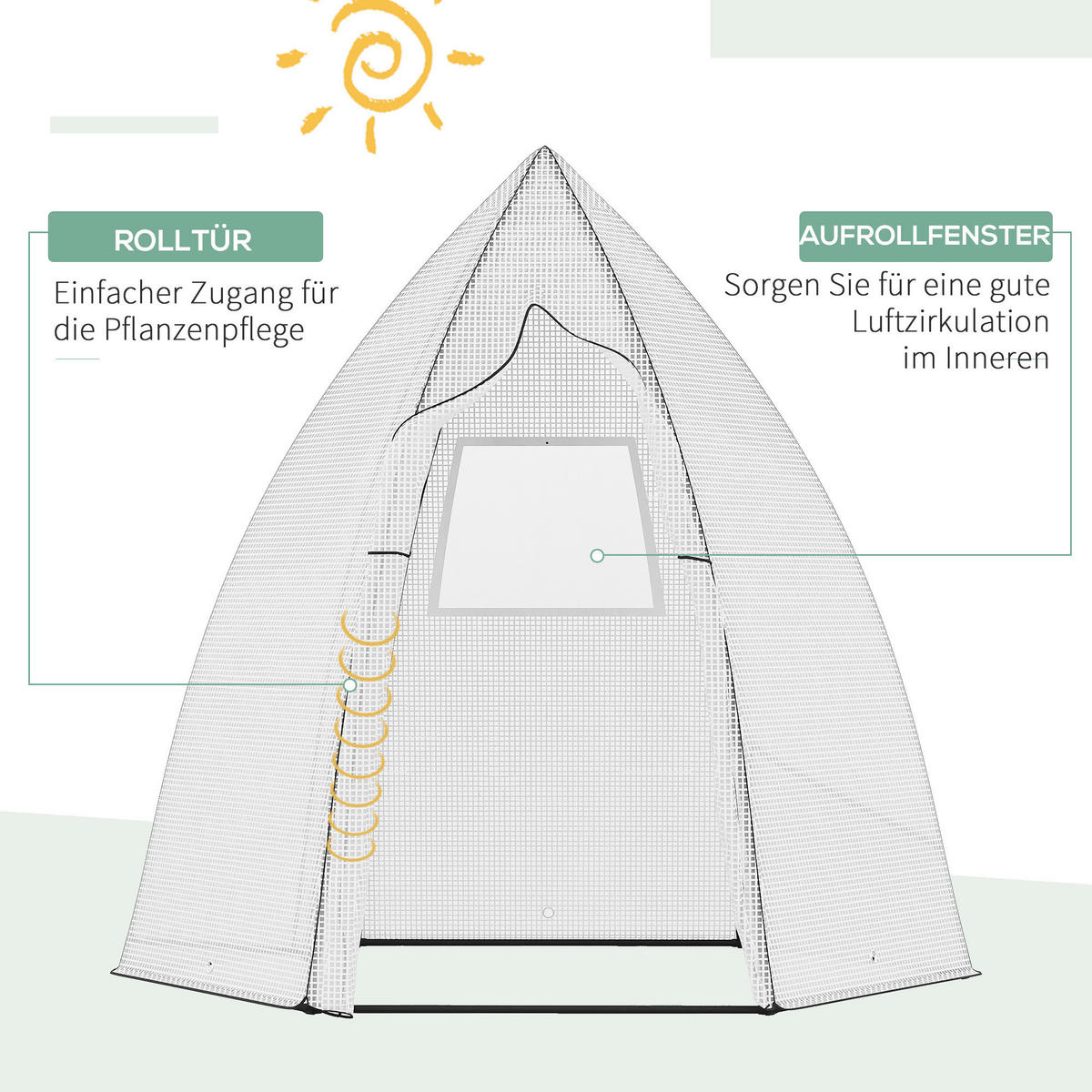 Outsunny Gewächshaus B/H/L: ca. 140x180x160 cm Gewächshaus - weiß (160,00/140,00/180,00cm) - Outsunny