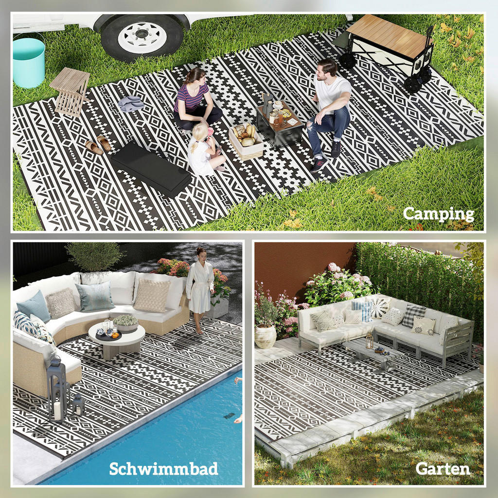 Thumbnail - Outsunny Outdoor-Teppich schwarz B/H/L: ca. 274x0,3x548 cm