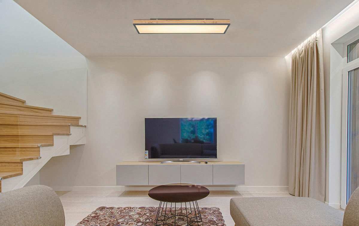 GLOBO LED-Deckenleuchte Graphit MDF Aluminium Acryl B/H/L: ca. 20x7,8x80 cm 1 Brennstellen DORO - Graphit (80,00/20,00/7,80cm) - GLOBO