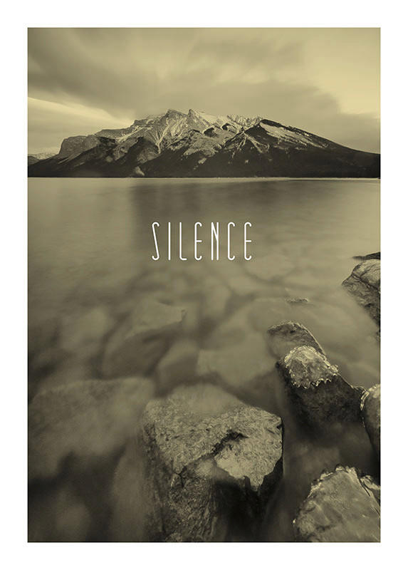 Komar Poster Word Lake Silence Sand Natur B/L: ca. 50x70 cm günstig online kaufen