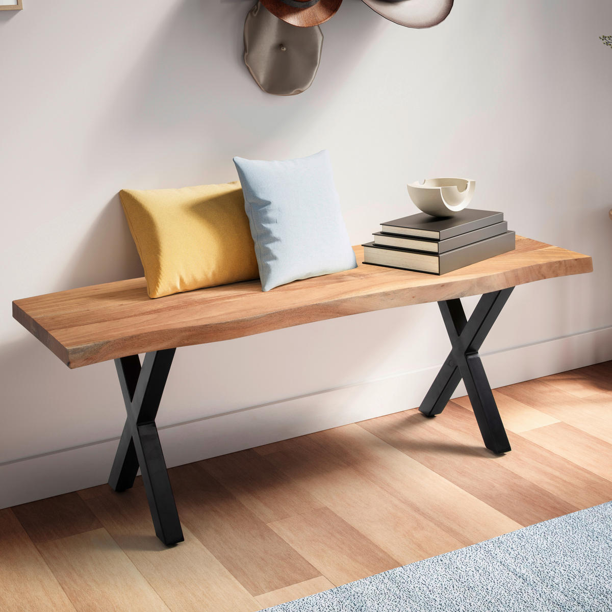 Sitzbank B/H/T: ca. 120x46x40 cm Garderobenbank - (120,00/46,00/40,00cm) - Wohnling