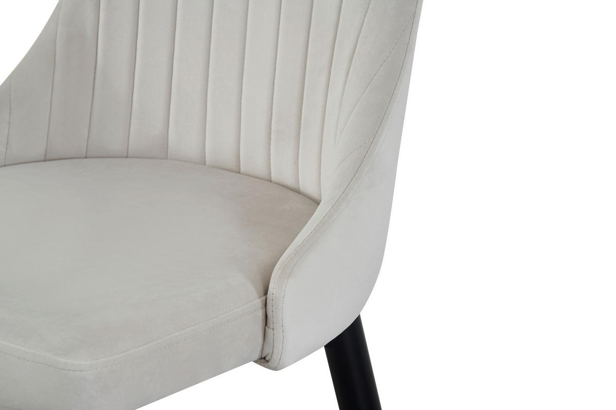 Stuhl CLAUDIA, 2er Set creme schwarz B/H/T: ca. 44x88x58 cm CLAUDIA, 2er Set - creme/schwarz (44,00/88,00/58,00cm) - xonox.home