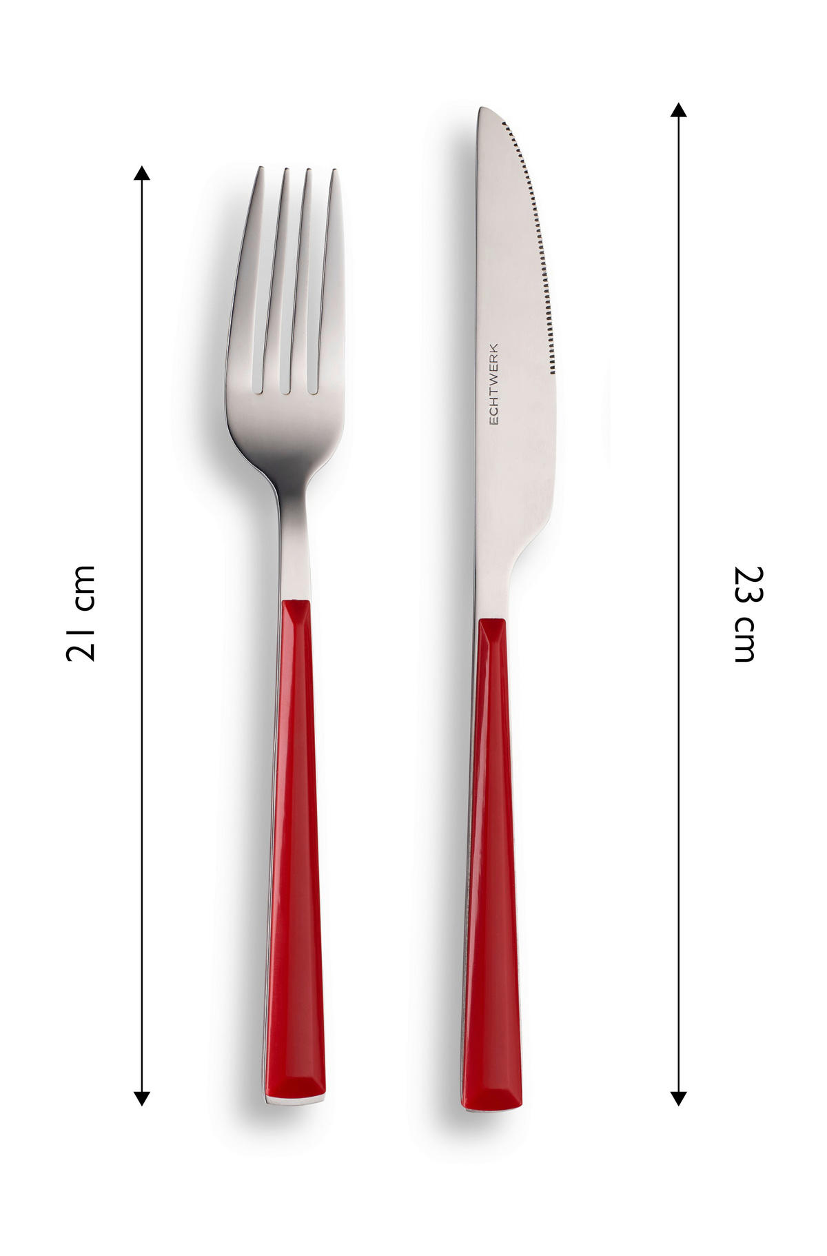 ECHTWERK Besteckset Basic rot Edelstahl 16 tlg. Basic - rot (25,50/24,00/5,50cm) - ECHTWERK