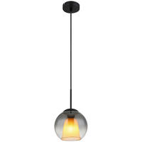 GLOBO Pendelleuchte BARRY 15749H Rauch schwarz Metall H/D: ca. 120x20 cm E27 1 Brennstellen BARRY - schwarz/Rauch (20,00/120,00cm) - GLOBO