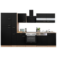 Respekta Küchenblock Economy schwarz matt B/H/T: ca. 310x200x60 cm Economy - Eiche/schwarz (310,00/200,00/60,00cm) - Respekta