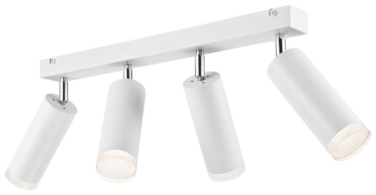 Lamkur Hängeleuchte weiß Acryl Aluminium Stahl B/H/L: ca. 25x30x70 cm E27 4 Brennstellen Felix - weiß (70,00/25,00/30,00cm) - Lamkur