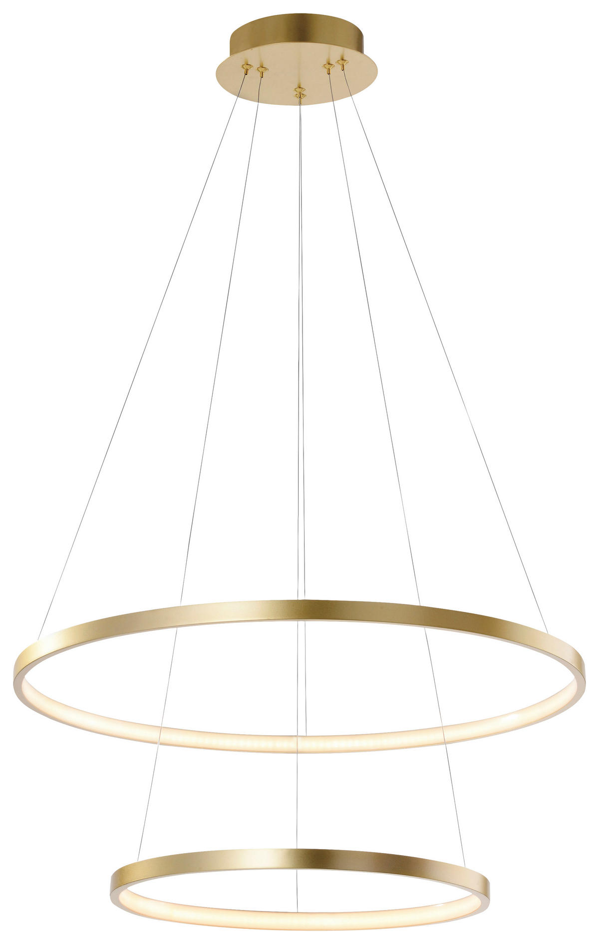 Just Light LED-Pendelleuchte CIRCLE 11525-12 weiß gold Metall Kunststoff H/D: ca. 120x50 cm 2.0 Brennstellen CIRCLE - gold/weiß (50,00/120,00cm) - Just Light