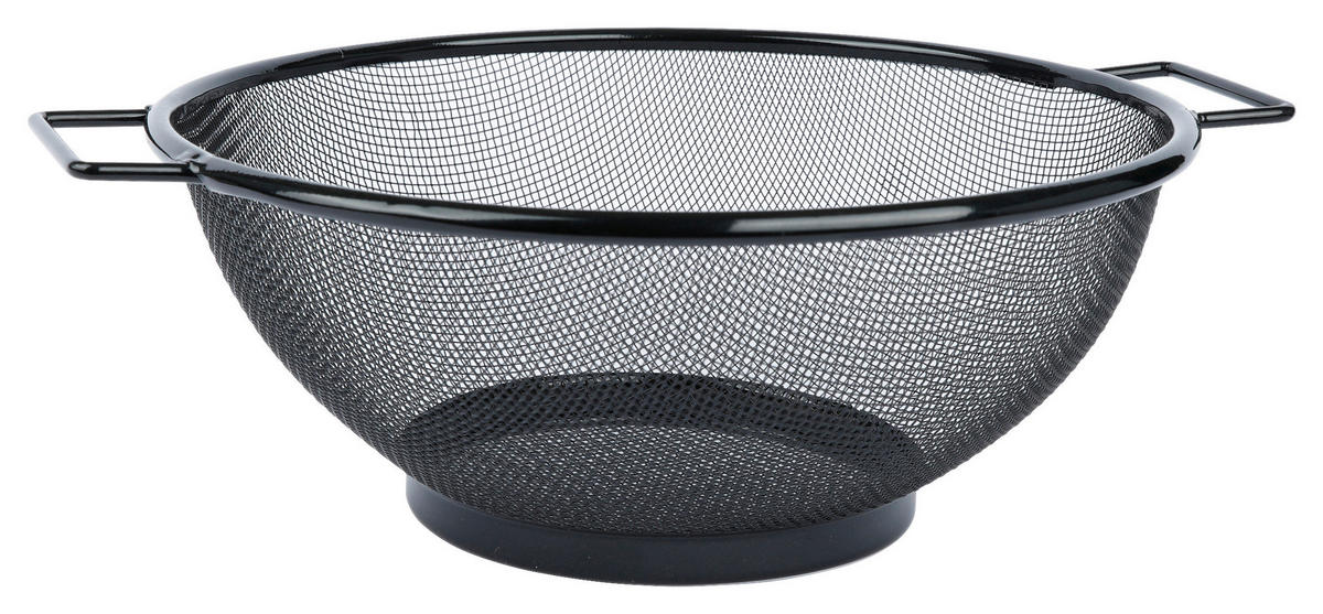 Haushaltshelfer schwarz Edelstahl Küchensieb - schwarz