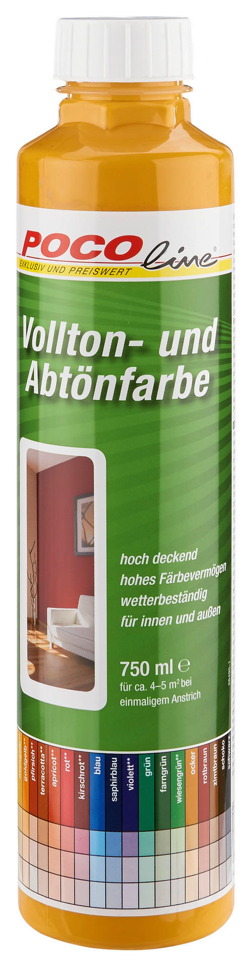 POCOline Vollton- und Abtönfarbe ocker ca. 0,75 l Voll+Abtönfarbe 750ml ocker - ocker (750ml) - POCOline