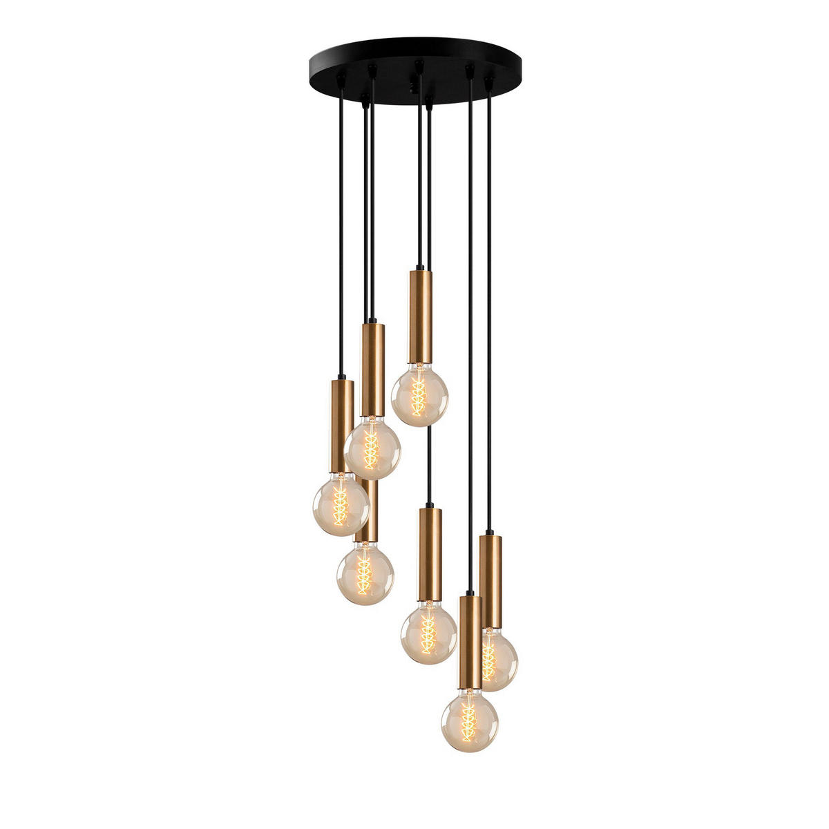 Opviq Pendelleuchte Tempo bronze Metall B/H/T/L/D: ca. 40x136x40x40x40 cm E27 7 Brennstellen Tempo - bronze (40,00/40,00/136,00cm) - Opviq