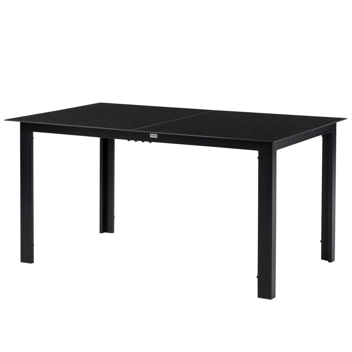 Outsunny Gartentisch schwarz Aluminium B/H/L: ca. 90x74x150 cm Gartentisch - schwarz (150,00/90,00/74,00cm) - Outsunny